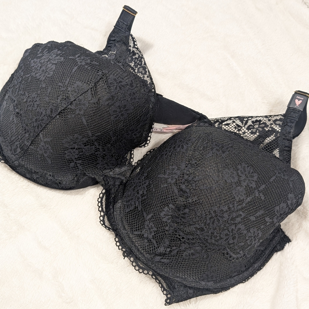 Victoria's Secret Black Floral Lace Bra